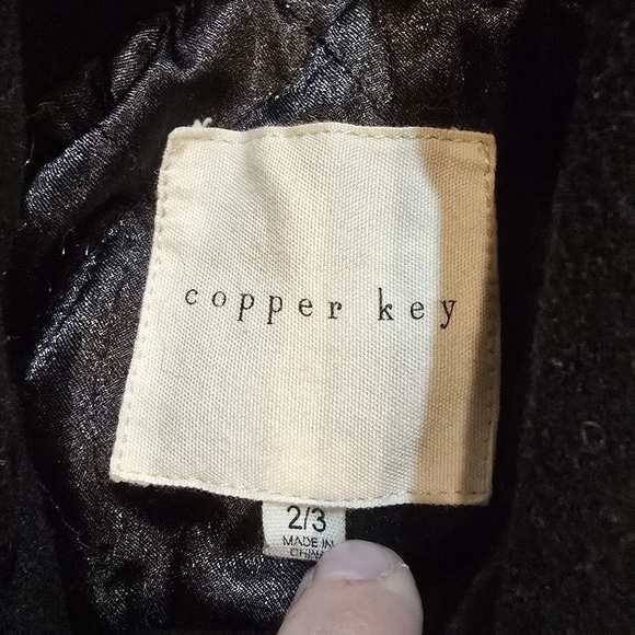 ⓃⓌⓄⓉ Girls 2t/3t Black Copper Key Kids Dress Coat With Elegant Buttons - Picture 4 of 4